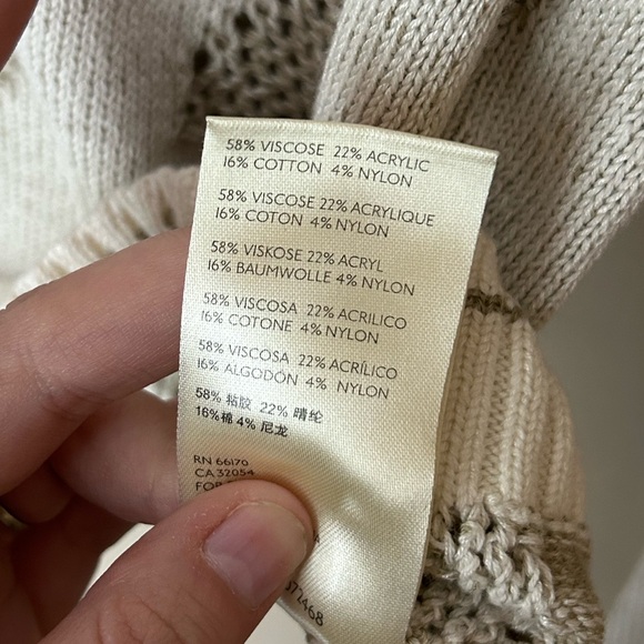 Free People Lightening Bolt Sweater Cream/Tan Size S Rare - Picture 5 of 10